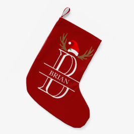 Delad monogram bokstav B jul anteloppar jultomte h Liten Julstrumpa