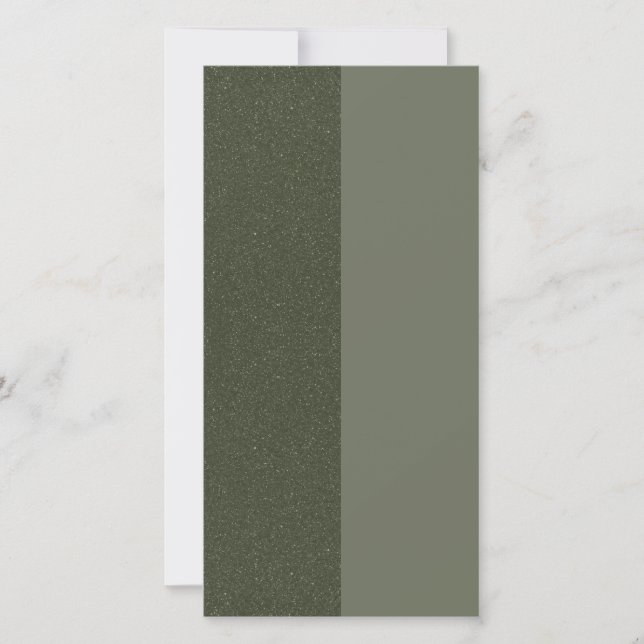 Delad Mossgrön Texturerad Platt Annonskort Meddelande (Framsida)