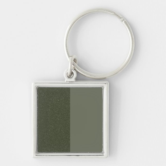 Delad nyckelkedja för Moss-Grönt - Anpassningsbar  Fyrkantig Silverfärgad Nyckelring (Framsidan)