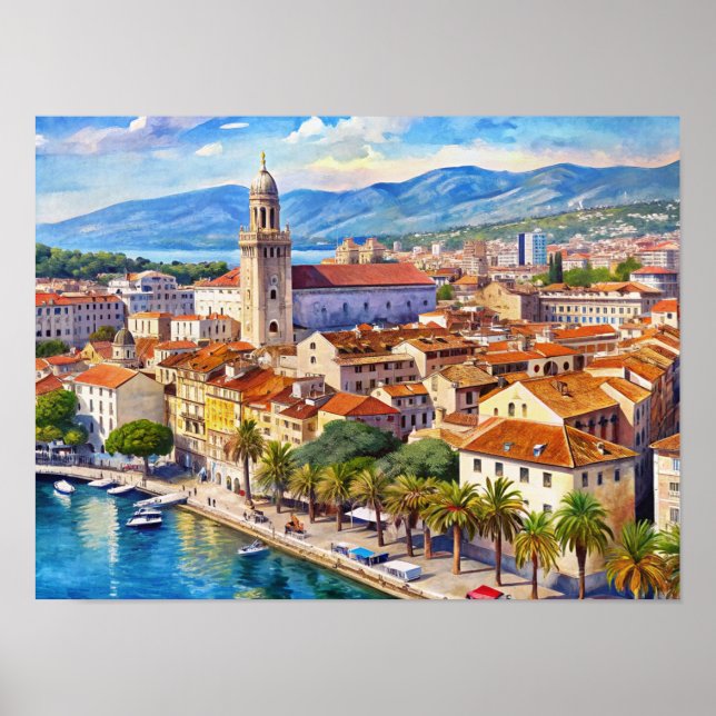 Delad stad i Kroatien Poster (Framsidan)