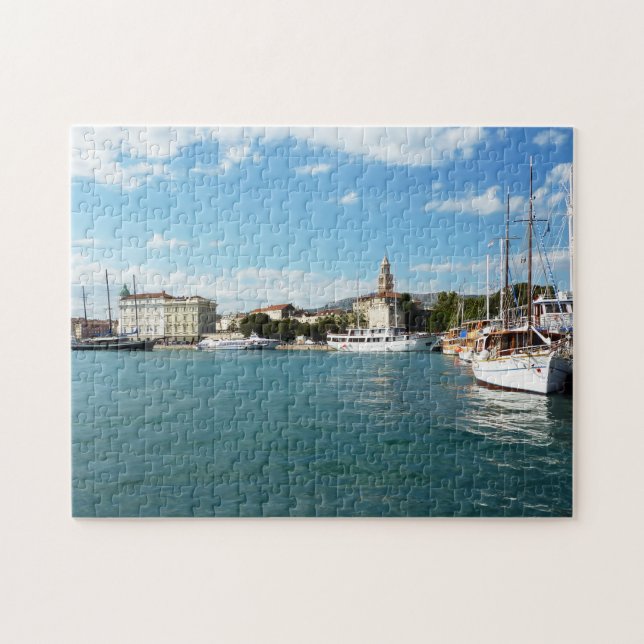 Delad stads hamn - Dalmatien, Kroatien Pussel (Horisontell)