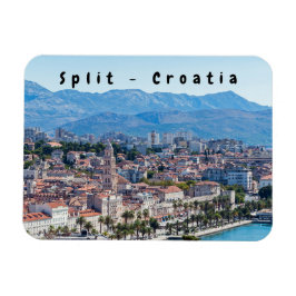 Delad stads strandpromenad flygbild, Dalmatien, Kr Magnet