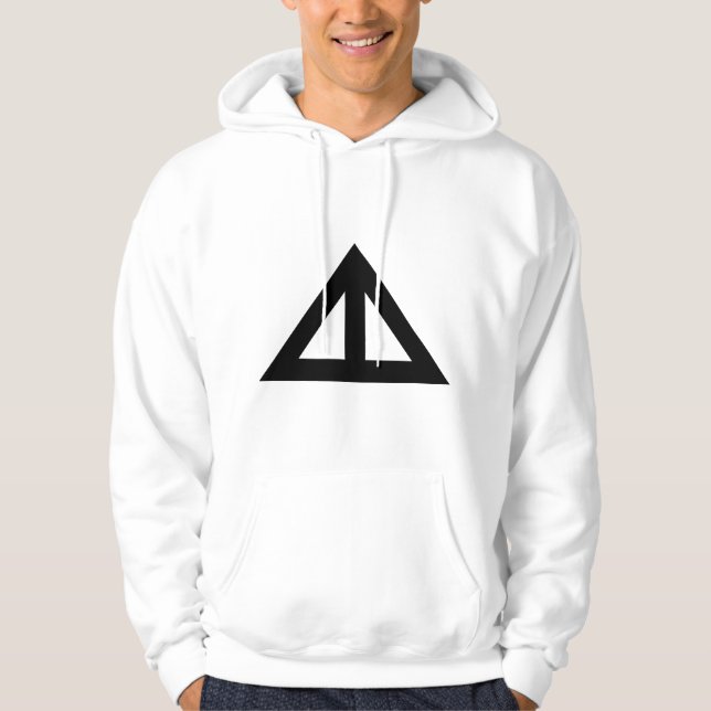 Delad triangulär pil hoodie (Framsida)