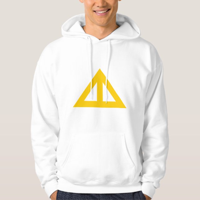 Delad triangulär pil hoodie (Framsida)