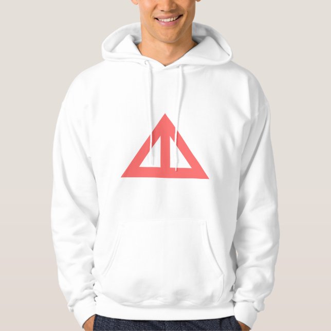 Delad triangulär pil sweatshirt med luva (Framsida)