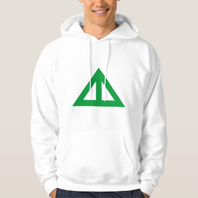 Delad triangulär pil sweatshirt med luva (Framsida)