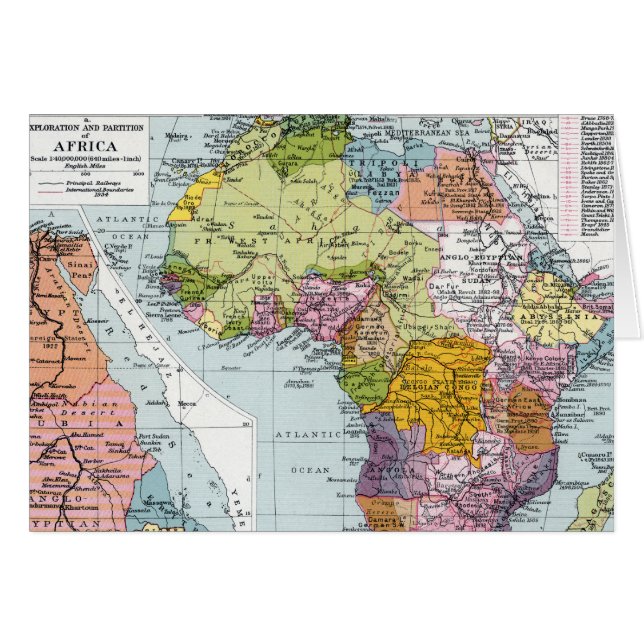 DELADE AFRIKA, 1914 HÄLSNINGSKORT (Framsidan Horizontal)