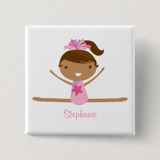 Delade flicka för personligen den gymnastik knapp