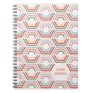 Delade hexagoner Geometrisk dagbok - Crimson Anteckningsbok