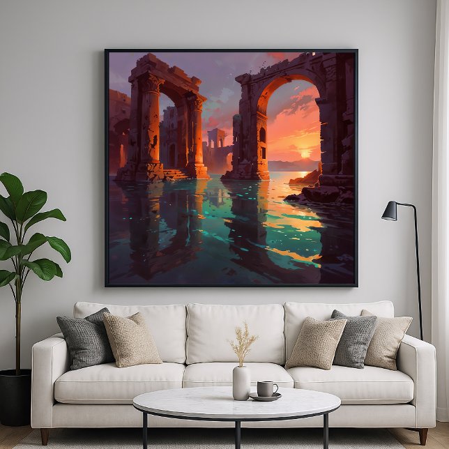 Delade ruiner - liggande Illustration Stil Poster (Skapare uppladdad)