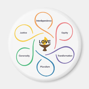 Delade värden blommar - Unitarian Universalist Flo Magnet