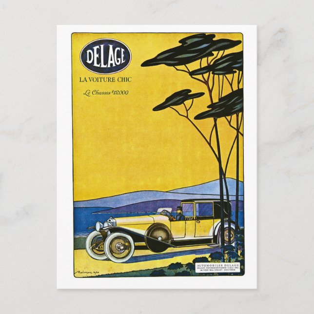 Delage Automobiles Vykort (Framsida)