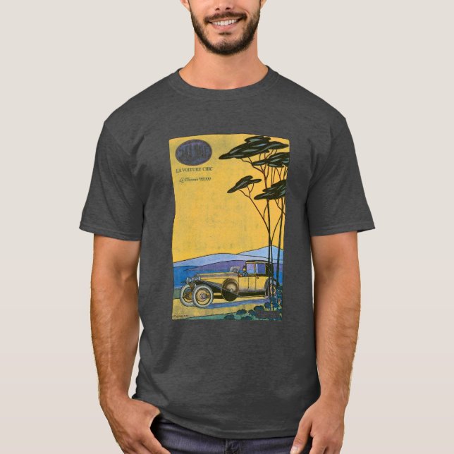 Delage ~ Vintage Automobile Annons T-shirt (Framsida)