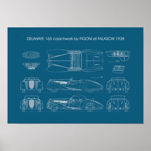 Delahaye 165 Figoni et Falaschi Poster (Framsidan)
