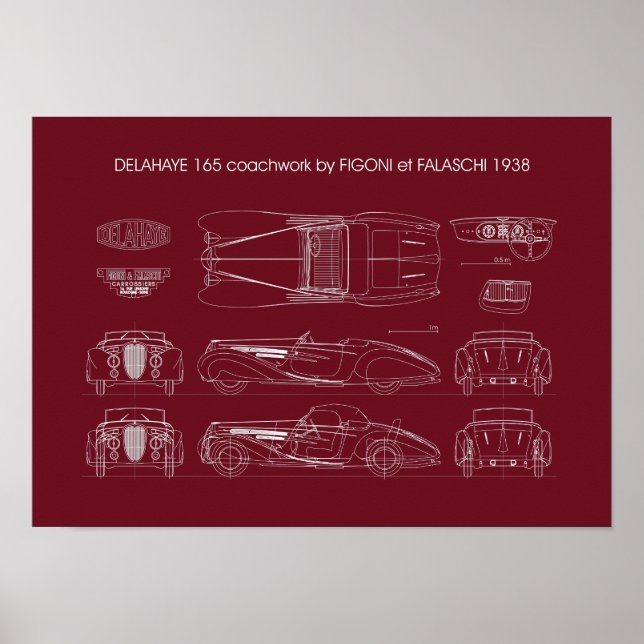 Delahaye 165 Figoni et Falaschi Poster (Framsidan)