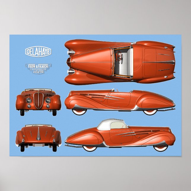 Delahaye 165 Figoni et Falaschi Poster (Framsidan)