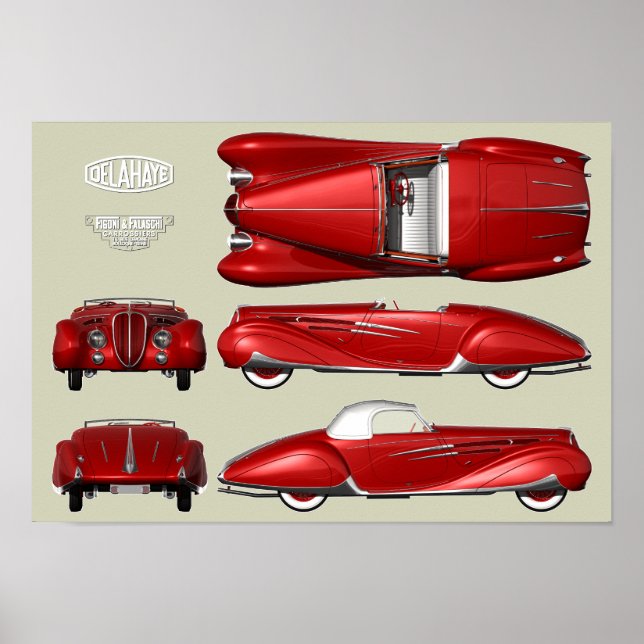 Delahaye 165 Figoni et Falaschi Poster (Framsidan)