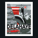 Delahaye Art Deco Automobile Ad Poster<br><div class="desc">Vintage Art Deco-format och för Delahaye Motors från frankrike, med påverkan på kubistisk sammansättning i ett spel av mörk och ljus, former och håligheter.</div>