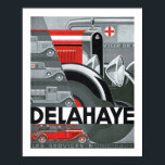 Delahaye Art Deco Automobile Ad Poster<br><div class="desc">Vintage Art Deco-format och för Delahaye Motors från frankrike,  med påverkan på kubistisk sammansättning i ett spel av mörk och ljus,  former och håligheter.</div>