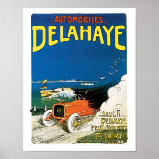 Delahaye Automobile Vintage annons Art Poster