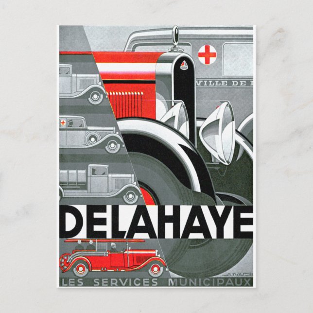 Delahaye ~ Vintage Automobile Advertisement Vykort (Framsida)