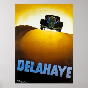Delahaye - vintage carannonsering poster