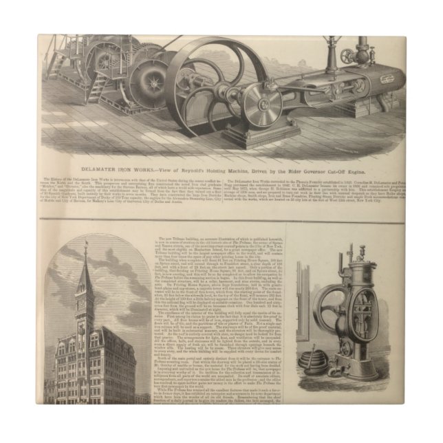 Delamater järnarbeten kakelplatta (Framsidan)