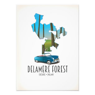 Delamere Forest Cheshire England karta Fototryck