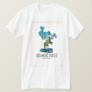 Delamere Forest Cheshire England karta T Shirt