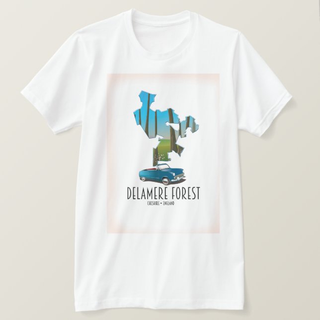 Delamere Forest Cheshire England karta T Shirt (Design framsida)