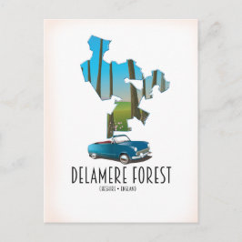 Delamere Forest Cheshire England karta Vykort