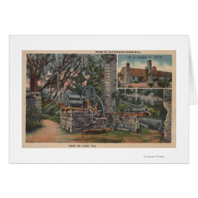 Deland, FL - Ruins of Old Spain Sugar Mill Hälsningskort (Framsidan Horizontal)
