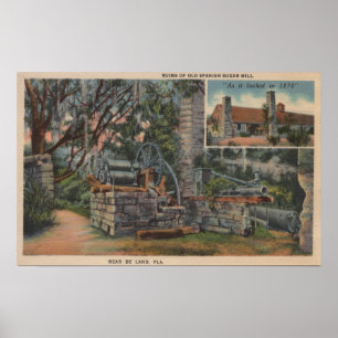 Deland, FL - Ruins of Old Spain Sugar Mill Poster