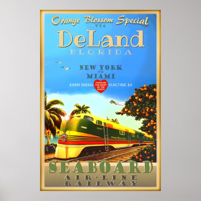DeLand Florida Orange Blossom Special Train Konst Poster (Framsidan)
