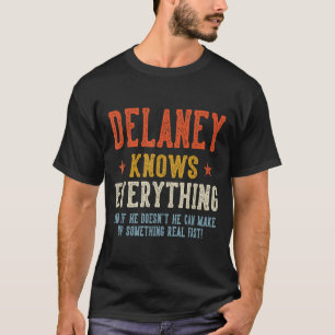 Delaney vet allt fars dag retro t shirt