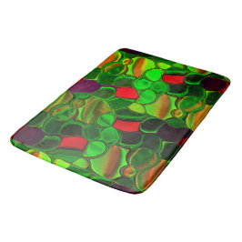 Delar av färg, cirklar och rundade former badrumsmatta