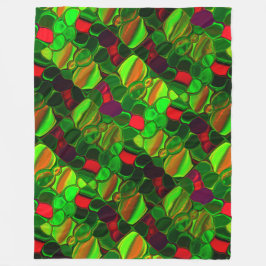 Delar av färg, cirklar och rundade former fleecefilt