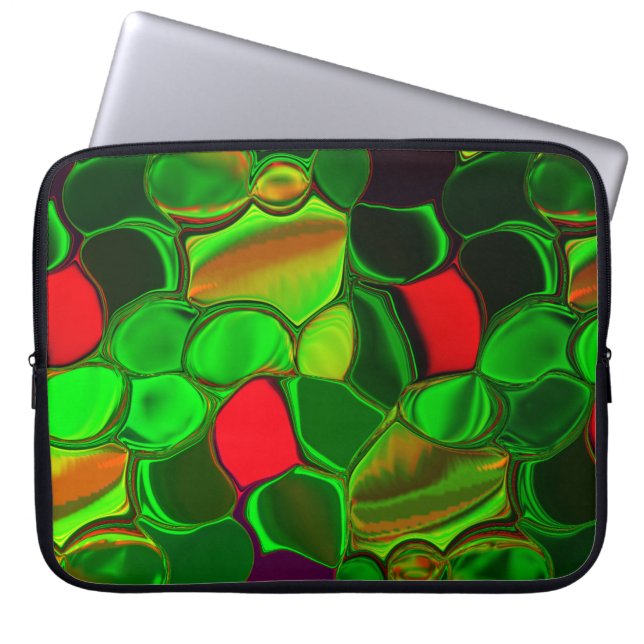 Delar av färg, cirklar och rundade former laptop fodral (Framsidan)