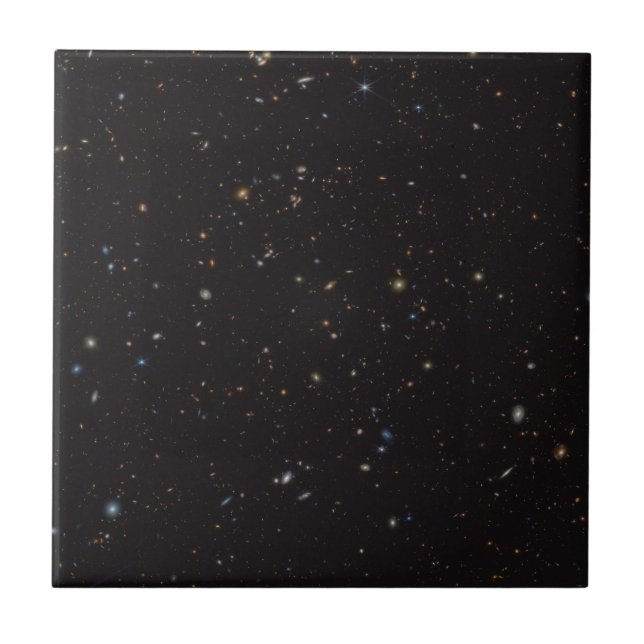 Delar av Himlar med över 45 000 synliga galaxer. Kakelplatta (Framsidan)