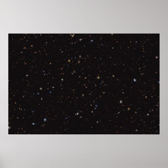 Delar av Himlar med över 45 000 synliga galaxer. Poster (Framsidan)