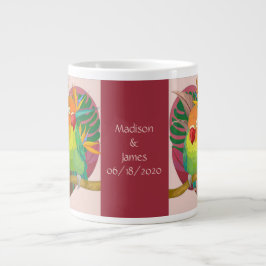 Delar av hjärtat; anpassa namn/årsdagen jumbo mugg