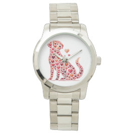 DELAR AV RÖDA VALENTINHJÄRTAT HUND ARMBANDSUR