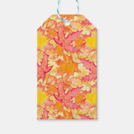 DELAR AV ROSA ORANGE GULT HÖST LÖV PRESENTETIKETT