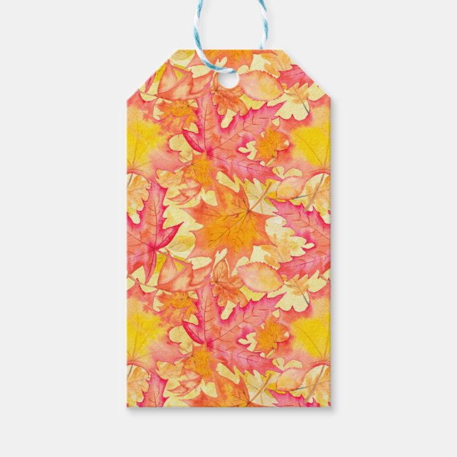DELAR AV ROSA ORANGE GULT HÖST LÖV PRESENTETIKETT (Framsidan)
