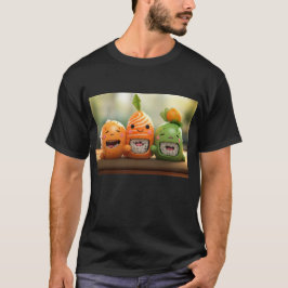 Delar av sushi med ansikte t shirt