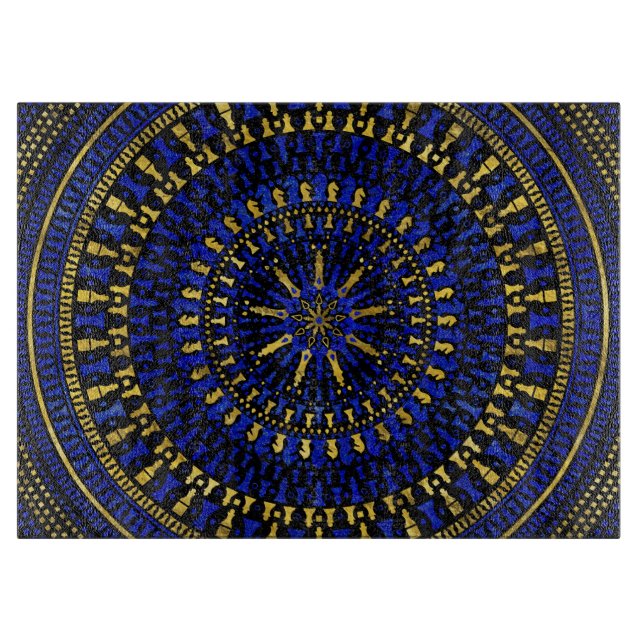 Delar Mandala för schack - Lapis Lazuli och guld (Framsidan)
