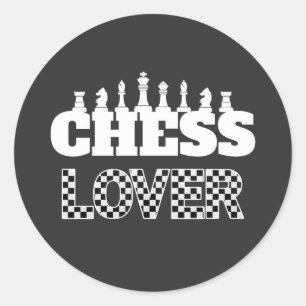 Delar styrelsen för Chess Ord White Älskare Mönste Runt Klistermärke