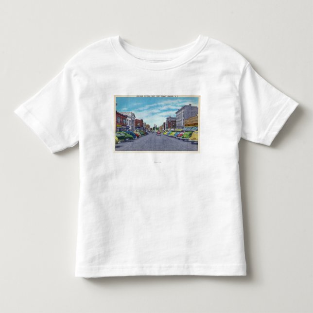 Delar upp den första gataaffären för väster plats tee shirt (Framsida)