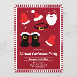 Delara julen i Santa Kostym, Virtuella Party Inbjudningar