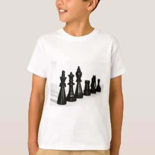 Delart perspektiv för svart schackfigur t shirt